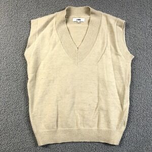 J.ING Sweater Vest Women tan beige v neck size S/M